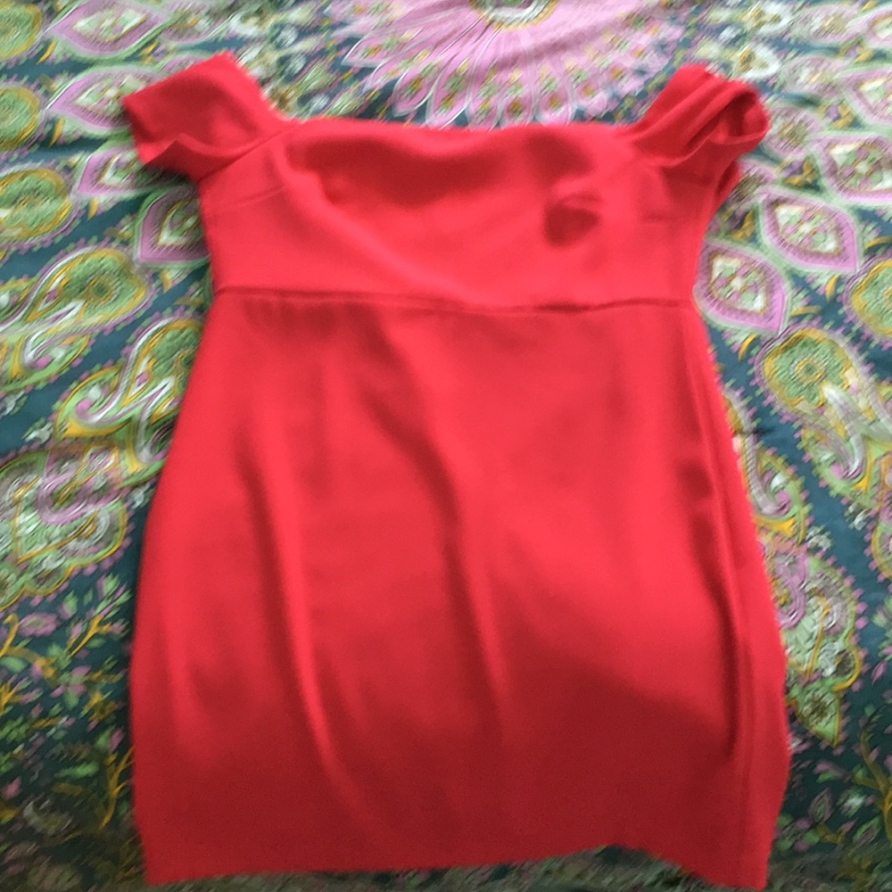 Fuschia off the shoulder dress